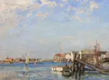 Littlehampton Harbour by Emily Beatrice Bland, Oil on canvas relined within the past, sold Jun 2023