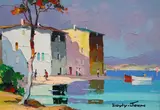 Rapallo, near Portofino, Italian Riviera by Cecil Rochfort D'Oyly-John, oil on canvas, sold Jun 2023
