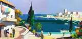 'Along the Spanish Coast by Cecil Rochfort D'Oyly-John, oil on canvas, sold Jun 2023