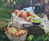 Untitled by Yuri Matushevski, oil on card, offered Jun 2023