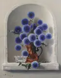 Echinops in an alcove by Robert Chailloux, oil on canvas, sold Jun 2023