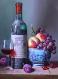 Chateau Leoville 1995 by Raymond Campbell, oil on board, sold Jun 2023
