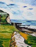 The Cliffs at Birling Gap by John Bratby, oil on canvas, sold Jun 2023