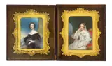 Miniatures of Mrs Cardwell & Mrs Rainypair of by William John Newton, 1838, watercolor, sold Jun 2023