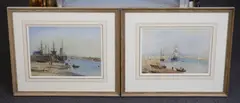 Kingston Pier, Sussex by Frederick Nash, watercolor, sold Jun 2023