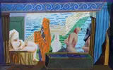 Design for a mural for a swimming bathswatercolour and gouachesigned in by Tim Jones, 1982, watercolour and gouache, sold Jun 2023