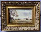 Duck near Horning, Norfolk by James J. Allen, oil on board, sold Aug 2023