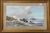 A Cornish Seascape by Norman Pellew, oil on board, offered Aug 2023
