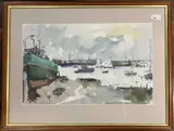 North Norfolk coastline by John Tookey, watercolour, sold Aug 2023