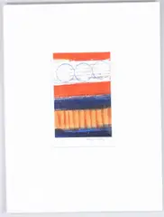 Untitled abstract by Ray Barry, acrylic on card, offered Aug 2025