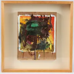 Abstract composition mixed media by Gary Wragg, mixed media on board, offered Aug 2025