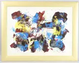 Pastoral 1958 by William Gear Ra Frsa Fbsa, gouache on paper, offered Aug 2025