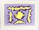 Abstract composition by William Gear Ra Frsa Fbsa, mixed media on paper, sold Aug 2025