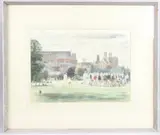 School with figures by George Weissbort, 1956, Watercolour, sold Aug 2025