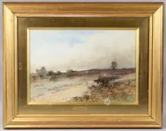 Carting Timber near Witley by Leopold Rivers, watercolour, sold Aug 2025