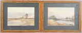 Downland landscapes by Brook Harrison, watercolor, sold Aug 2025