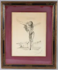 Le Christ au-dessus de Cadaques by Salvador Dalí, etching, sold Aug 2025