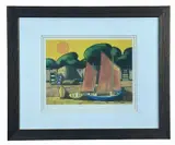 Lugger at Porthclais by Stan Rosenthal limited edition, print, sold Dec 2023