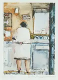 Washer Woman by John Knapp-Fisher limited edition, print, sold Dec 2023