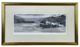 Print - harbour scene with fishing boats and by John Knapp-Fisher limited edition, print, sold Dec 2023