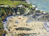 Church Bay Beach From Above by Keith Gardner, oil on board, sold Nov 2023