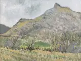 Untitled by Seiriol Davies, oil on board, offered Nov 2023