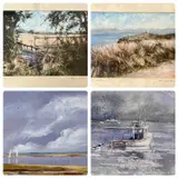 Yachts, Caernarfon Estuary by Rob Hendry, watercolour, offered Nov 2023