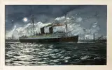 Night Sailing by Neil S. Hopkins, watercolour, sold Nov 2023