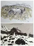 Promotional card / printed cards / prints x two by Kyffin Williams, print (other), offered Nov 2023