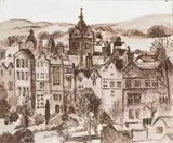 Denbigh by Fred Yates, oil on board, sold Nov 2023