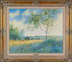 Meadow in Spring by Jeanette Leuers, oil on canvas, sold Nov 2023