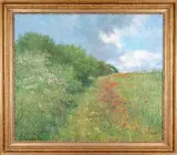Field Edge at Coberley, Glos by Charles Neal, oil on canvas, sold Nov 2023