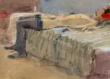 Untitled by Ken Howard, watercolour and bodycolour, sold Nov 2023