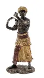 Cold painted bronze - Nubian Musician by Franz Xaver Bergmann, bronze, sold Nov 2023