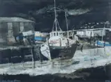 Print - boatyard by John Knapp-Fisher limited edition, print, sold Nov 2023