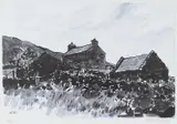 Print - a farmstead in Hendre Waelod by Kyffin Williams Ra limited edition, print, sold Nov 2023