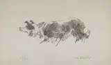 Print - Mott the sheepdog by Kyffin Williams Ra limited edition, print, sold Nov 2023