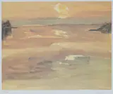 Sunset Moel Y Don by Kyffin Williams Ra limited edition, print, sold Nov 2023