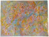 Abstract composition by Becca Pike, oil on canvas, sold Oct 2022