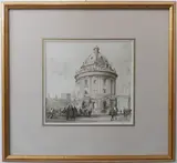 The Radcliffe Camera, Oxford with Brasenose College by Dennis Page, watercolor, sold Oct 2022