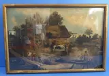 gilt framed and glazed watercolour on canvas study, hand written in by George Rose, 1810, watercolour on canvas, sold Aug 2022