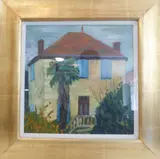 The House with the Blue Shutters by Andrew Walker Ssa, oil on canvas, sold Jun 2022