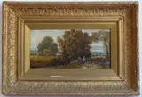 View near Spennymoor, Durham by Edward Priestley, oil on canvas, sold Jun 2022
