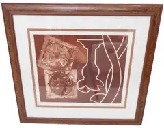 a limited edition (2 of 12) sepia etching, abstract scene signed in by Knighton Stephen Hosking, etching, sold Apr 2022