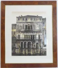 Palazzo da Mosta by Kathleen Caddick, etching, sold Apr 2022