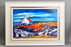 Red tiled roof by Lynn Rodgie, oil on canvas, sold Aug 2020