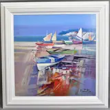 Relaxing at the beach v by Fabio Constantino, oil on canvas, sold Aug 2020