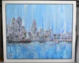 City reflections v by Carl Scanes, oil, sold Aug 2020