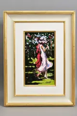 The pink dress by Sherree Valentine Daines, oil on board, sold Aug 2020