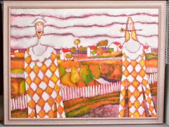 Summer picnic by Harry Bilson, oil on canvas, sold Aug 2020